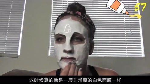 美女在脸上涂了100层强力胶，结果肠子悔青了，