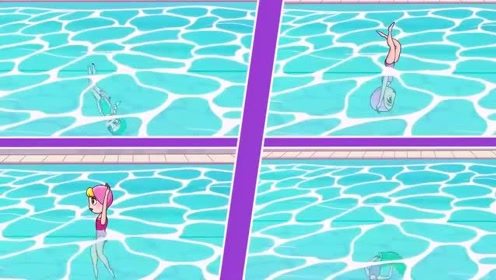 牛油果搞笑动画：牛油果参加了游泳比赛，轻松
