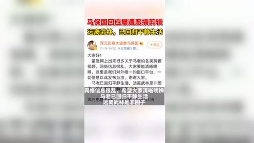 马保国大师首次回应各类恶搞视频，自己已远离