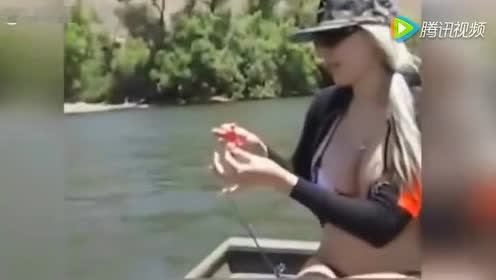 美女钓鱼太搞笑了！！