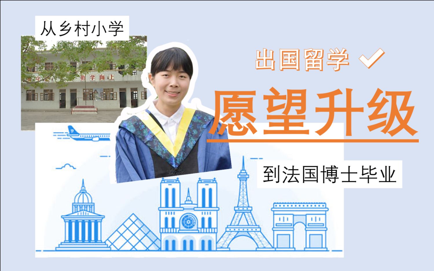 愿望升级 | 从农村小学到巴黎留学 普通家庭出身