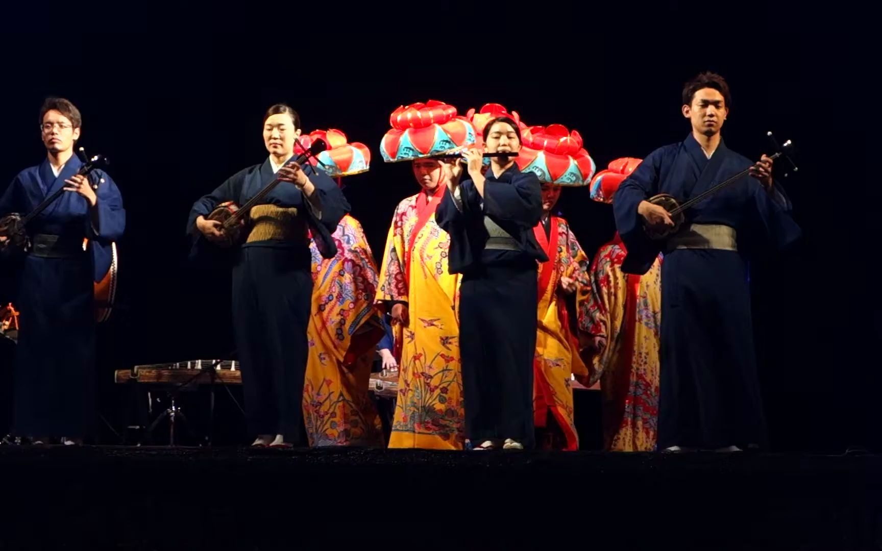 还原琉球古典音乐和传统花笠舞蹈，三线，冲绳