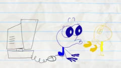 搞笑铅笔动画：小笨蛋玩电脑乱点小广告死机了