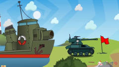 坦克世界搞笑系列：游轮坦克从海底冒出来，大