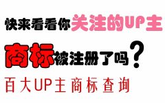 【敬汉卿被抢注】来看看百大UP主的商标有没有被