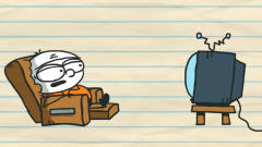 搞笑铅笔画小人：想舒服的看电视这么难？