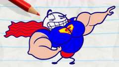 搞笑铅笔人动画：小蓝做梦变成超人了！