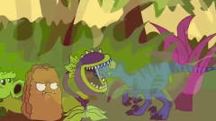 植物大战僵尸搞笑：侏罗纪僵尸追着恐龙跑，惨