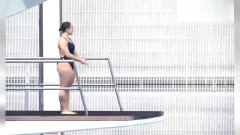 头次见这么胖的女子跳水，入水以后除了水花看