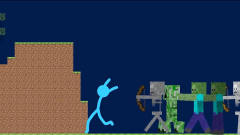 我的世界动画：火柴人游戏：被僵尸追着跑，搞