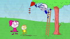 搞笑铅笔动画：小笨蛋有恐高症，还自告奋勇帮